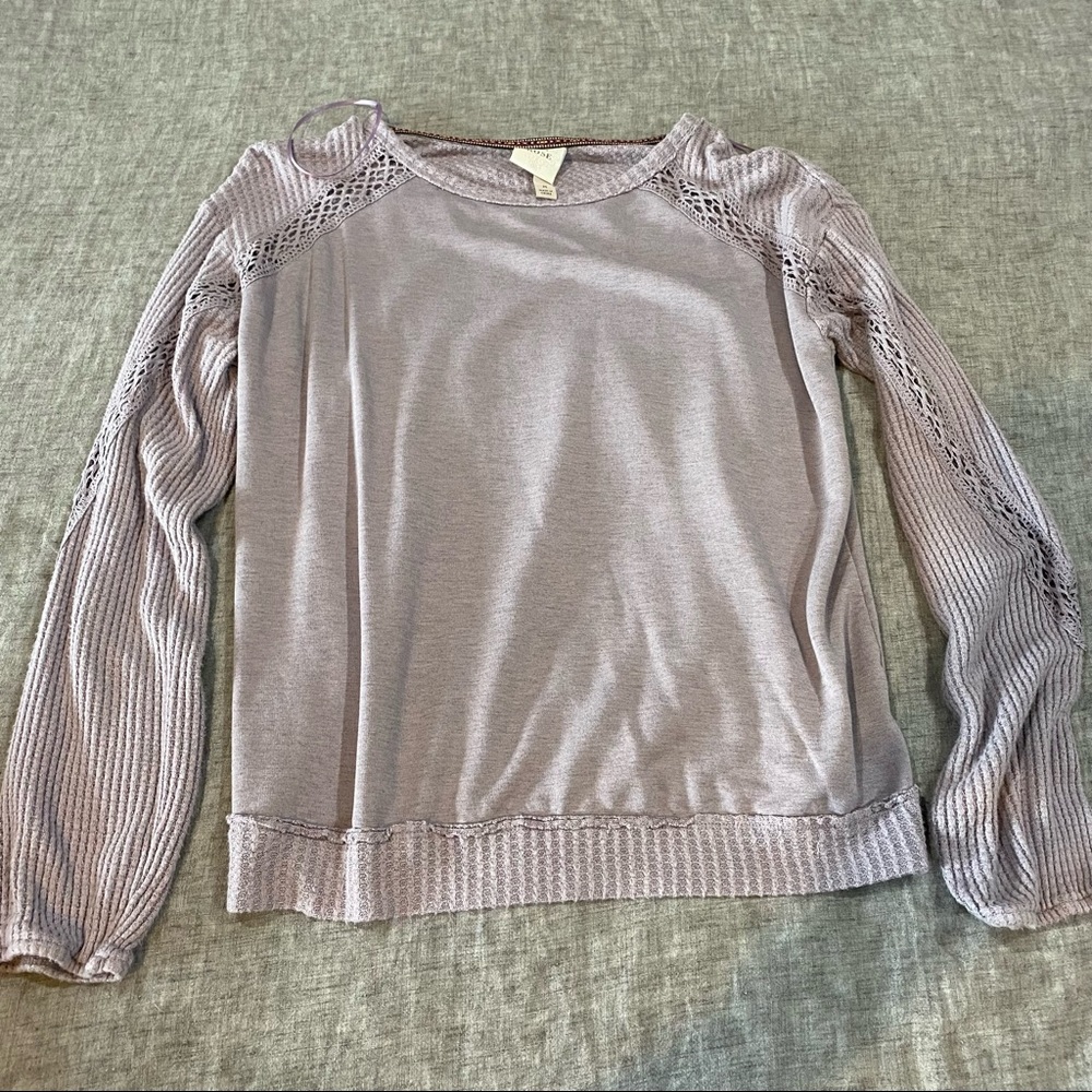 Knox Rose Lilac Purple Long Sleeve Blouse Size Medium - Picture 3 of 11
